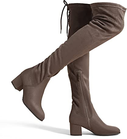 DREAM PAIRS Women's Over The Knee Boots | Chunky Heel Boots Long Stretch Sexy Fall Boots for Party Wedding Vacation