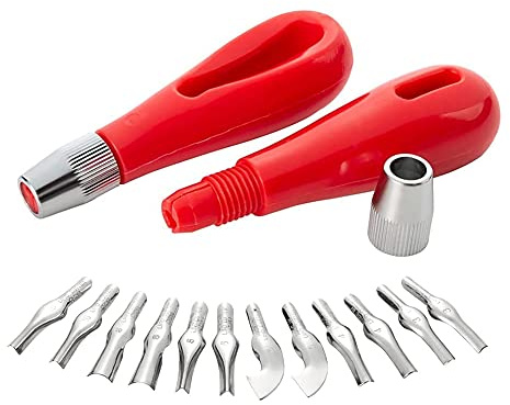 Niejgay Set di Formine per Linoleum, 2 Set di Formine per Linoleum Artigianali con 6 Lame Assortite per Taglio e Lavorazione di Linoleum, Intagli, Fai-Da-Te
