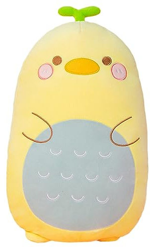 Cojín de peluche de dinosaurio para niños, diseño de pato amarillo, 45 cm