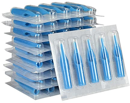 Pour 3/5/7/9/11RLT 50PC Conseils Aiguilles Rondes Jetables Bleues Accessoires De Tatouage De Tatouage Plat Tatouage Manchette (A, 10 * 11 * 7)