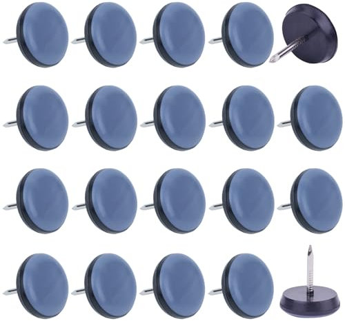 32 Pièces Patins pour Meubles 22mm avec Clous Antirouille VABNEER - Patin Chaise à Clous en Téflon PTFE pour Déplacer Meubles Lourds sans Effort - Protection Sols
