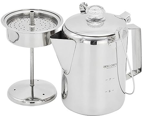 Solinder 1,2 l Outdoor 9 Tassen Edelstahl Perkolator Kaffeekanne Kaffeemaschine für Camping Home Kitchen