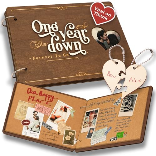 Stofinity Regalo de 1 año para novios, papel para él, álbum de recortes de aniversario de 1 año