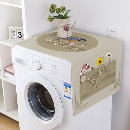 Chaoyilian Machine À Laver Réfrigérateur Poussière Couverture,Housse Machine à Laver avec Poches,Housse Machine à Laver Top,Housse Machine à Laver Anti-Poussière,pour Réfrigérateur et Lave-Linge.