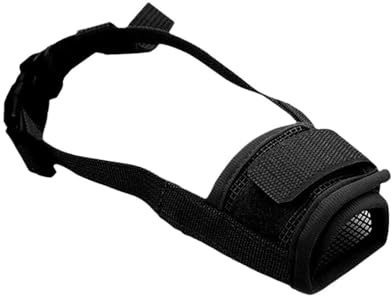 1 st. munkorg för hundar, mjuk nätmunkorg, munkorg valpar, liten munkorg hundar, justerbar munkorg som andas och förhindrar bitning, ventilerande skällande och tuggande (svart)