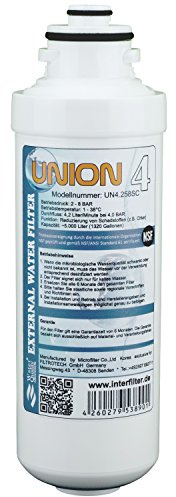 Ersatzkartusche (ohne Kopf) für Kühlschrankfilter Union 4 Externer Wasserfilter für SbS Kühlschrank