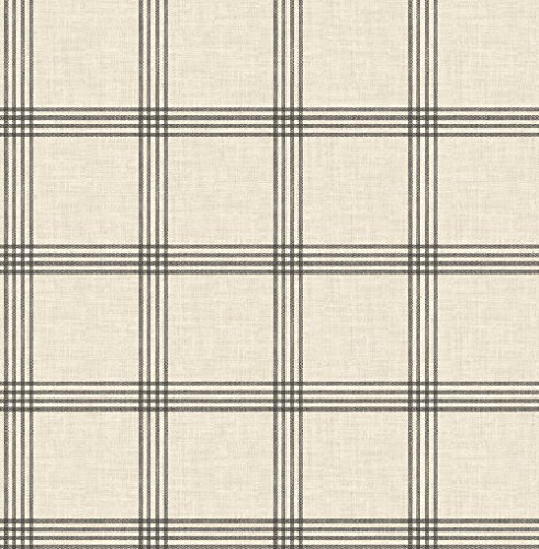 Chesapeake 3115-24479 Twain Plaid Wallpaper, Black