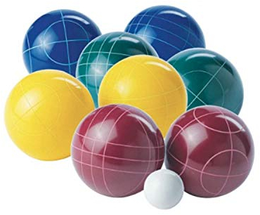 Franklin Sports Unisex-Erwachsene Premier Bocce 6 Allwetter Bälle, 1 Pallino und Deluxe-Boccia Tragetasche – Strand, Hinterhof oder Party Outdoor-Spaß – Profi-Set, Gemischt, Medium^Small