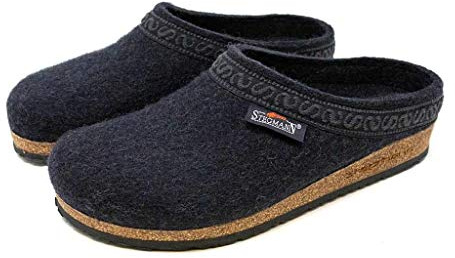 Stegmann Women’s Original 108 Merino Wool Clogs – Cork Latex Sole with Comfortable Arch Support & Wide Toe Box, Indoor/Outdoor Slip-On Shoe - Medium Width, Graphite, Size 8.5