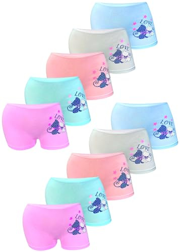 LOREZA ® 10 Boxershorts et Pantys pour Filles - Culottes en Coton Hipster