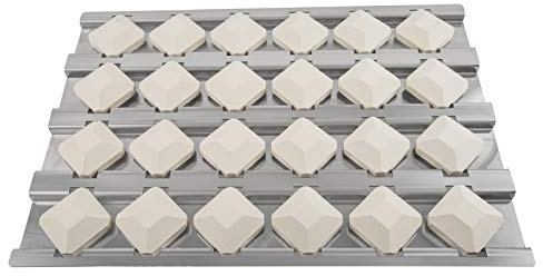 BBQ Future Stainless Steel Heat Plate Flame Tamer with 24pcs Ceramic Briquettes Compatible Alfresco ALX2-30, ALX2-42, ALX2-56 Series Gas Grills
