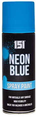 Swiss Signature 1 x 151 Neon Blue 200ml / 1x Pair of Disposable Gloves, Spray Paint Aerosol Fluorescent Bright Graffiti (Banksey) Matt Finish