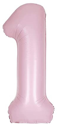 Giant Foil Number 1 Balloon - 86 cm - Matte Baby Pink