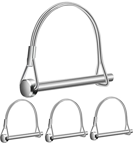 QIMEI-SHOP Rohrklappsplinte mit Rastverschluss Sicherungsstift Verzinkt Splinte Sicherungsbolzen für Bauernhof-Anhänger Rasen Garten M6x70 mm 4 Stücke