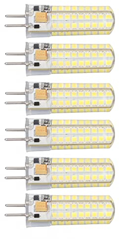 6 Stück 7 W AC DC12 V LED-Lampe GY6.35 Lampenfassung 700 Lm 72 LEDs 360-Grad-LED-Mais-Glühlampe für Pendelleuchten Deckenleuchten (Weißes Licht)