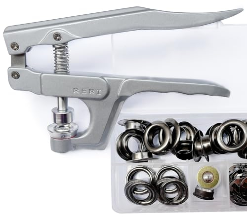 Ösenzange set Ösen Set mit Werkzeug 80set Schwarz Φ14mm Ösen-Set Ösen-Set mit Ösen-Einstellwerkzeug für Außenwerbung Schnürsenkel, Kleidung, Rucksack, Schuhleder, Tüllen