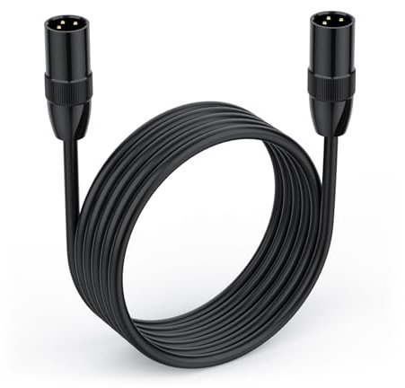 Maxhood 3-Pin XLR Cable 5 Feet with Oxygen-Free Copper, Gold Plated Patch Cord for Mixer, Recording Studio