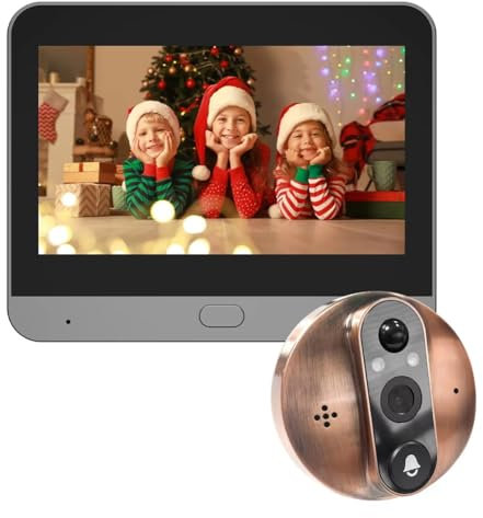 Giwnhvx 3MP Smart Life Tuya FHD WiFi Campanello della Porta Fotocamera Spioncino Batteria 5000mAh Rilevatore di Movimento PIR Visualizzatore Digitale IR