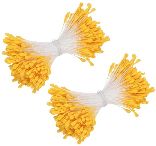 2 Bündel Pfeifenreiniger Blumen Staubblatt,Kunstblume Staubgefäß,Doppelendig Simulierte Blütenstaubblätter,Geeignet für Die Herstellung von Tulpensträußen,DIY Bastelprojekten