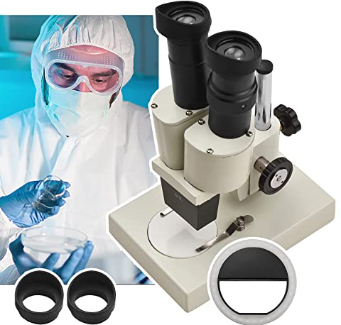 Microscopio Binocular, Aumento: 40x / Lente Objetivo: 4X, Rango De Enfoque: 40 Mm, RotacióN De 360 °, con Gafas Y Luz De Relleno, para Laboratorio De Escuela En Casa