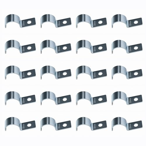 20 Piezas Grapas para Cables Pared Acero Inoxidable Inoxidable 304 para Pared 20 mm, Grapas de Cable de Orificio Único para Fijación de Cables, Alambres, Tuberías y Mangueras en Interiores