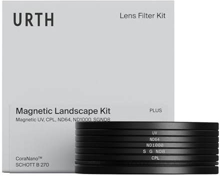 Urth 62mm Magnetic 5-in-1 Lens Filter Kit (Plus) — UV, Circular Polarizing (CPL), Neutral Density ND64, ND1000, Soft Grad ND8, Multi-Coated Optical Glass, Ultra-Slim Camera Filters