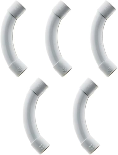 Zenitech - Set Di 25 Curve Per Tubo IRL Ø20mm - Curve Di Derivazione In PVC Rigido Per Organizzazione Di Cablaggi - Adattabili A Diverse Dimensioni Di Cavi - Grigio