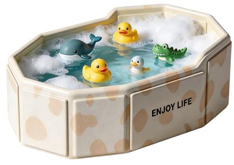 Bañera plegable para niños, bañera grande para niños pequeños, bañera portátil con válvula de drenaje, ahorra espacio, plegable, para ducha o jardín