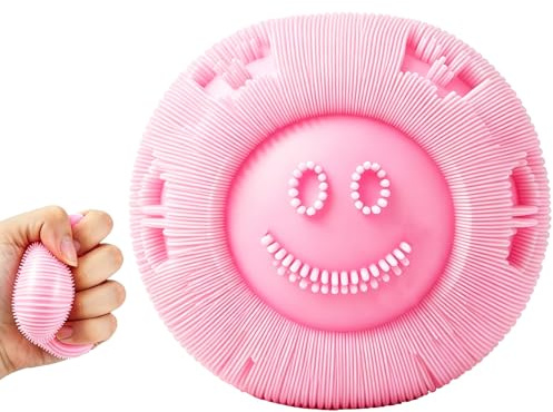 Squishy Anti Stress Fuzz Ball, Balle Sensorielle pour Gestion du Stress, Idéale pour Bureau et Études, Balles Anti-Stress Squishy, Balle Anti-Stress Rose