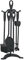 5 Pieces Companion Set Fireside Fire Tools Fireplace & Accessories Black and Brass (Black)