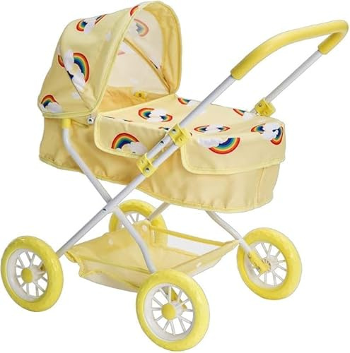 Roma Dolls Pram & Umbrella Buggy Range | First Baby Doll Stroller & Pushchair Toy for Toddlers Ages 2+ | Fits Dolls up to 20 Inches (Rupert Primrose, RHS Fern, Teddy) (Rupert Primrose Pram)