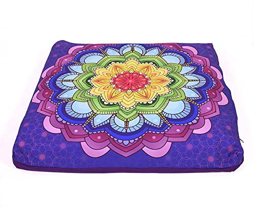 Cudegui Cojín de meditación Zabuton, cojín de meditación, tapete de meditación con relleno ecológico, funda de chakras