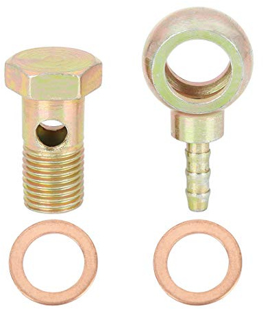 X AUTOHAUX 14mm Banjo Tuyau Barbelé Boulon Raccords Bronzé pour Moto Voiture