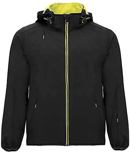 Roly R6428 Siberia Chaqueta Hombre Softshell Resistente al Viento Impermeable con Capucha Forro polar