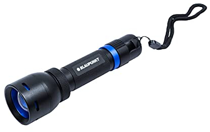 Blaupunkt LED Patrol Flashlight – Ricaricabile – Torcia – 4 Modalità – Messa a Fuoco Regolabile – Zoom – Attrezzatura Esterna per Passeggiate con il Cane, Escursioni, Campeggio, Jogging, Manutenzione