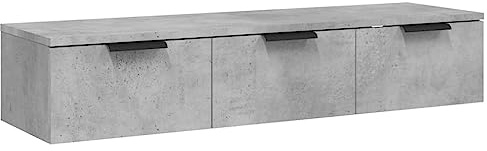 vidaXL Armoire Murale Étagère Flottante Armoire Suspendue Organisateur Meuble de Rangement Intérieur Gris Béton 102x30x20 cm Bois d'Ingénierie