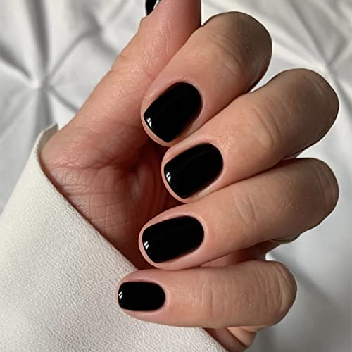 Sethexy Kurze Quadratische Nägel zum aufkleben Glänzend Reine Farbe Press on Nails 24Pcs Acryl Falsche Nägel für Frauen und Mädchen