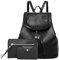 2chilly Damen Rucksack Rucksackhandtasche Mädchen Daypack Aktion verschiedene Modelle in Leder Optik Kunstleder (Bali-Slim-Kombi-Black)