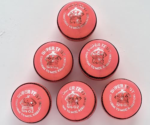 Cricketbollar 6-pack - Rosa läder matchande kvalitet (vuxen)