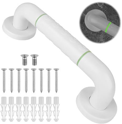 TNOMSNO Poignée de Baignoire, 30cm Barre D'appui WC Antidérapante Barre d'appui de Salle de Bain, Barre de Maintien Douche pour les Personnes Handicapées, les Personnes Âgées et les Femmes Enceintes