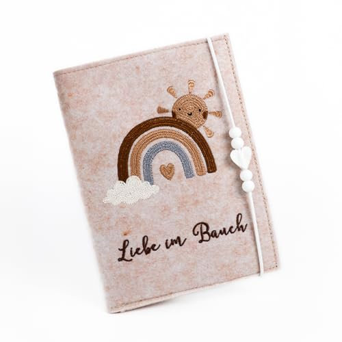 MYLILY | Hülle Mutterpass Deutschland | Mutterkindpasshülle aus Filz | Mutterpasshülle in Beige| Mutterkindpasshülle | Geschenk für schwangere Freundin
