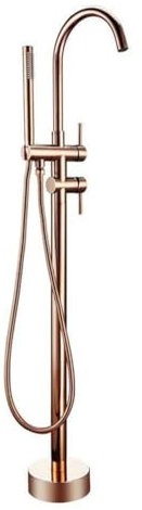 Robinetterie De Salle De Bain En Laiton, Inverseur De Douche, Mitigeur De Baignoire Sur Pied, Or Rose, For Montage