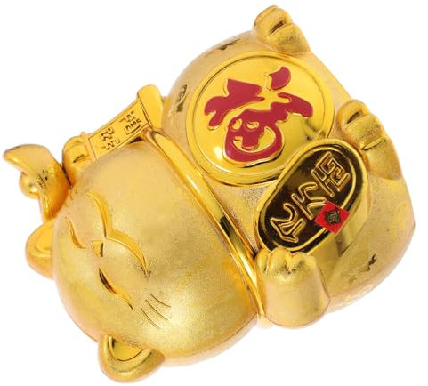 SOESFOUFU Salvadanaio Forma Di Gatto Portafortuna Statua Di Gatto Per Feng Shui Barattolo Per Risparmio Denaro Contenitore Per Monete Decorazione Da Collezione