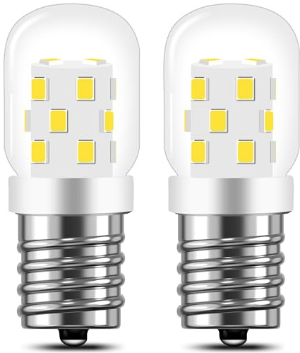 AMI PARTS E17 LED Light Bulb 3W 380LM 5000K Daylight White 8206232A Microwave Bulbs Under Hood Refrigerators Oven 2 Packs-Non-dimmable