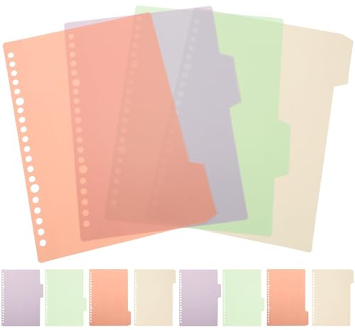 BCOATH 10 juegos Separadores para Archivador de Colores Divisores con Pestañas Marcadores de Página Coloridos para Cuadernos y Carpetas de Anillas Índice Práctico para Organización