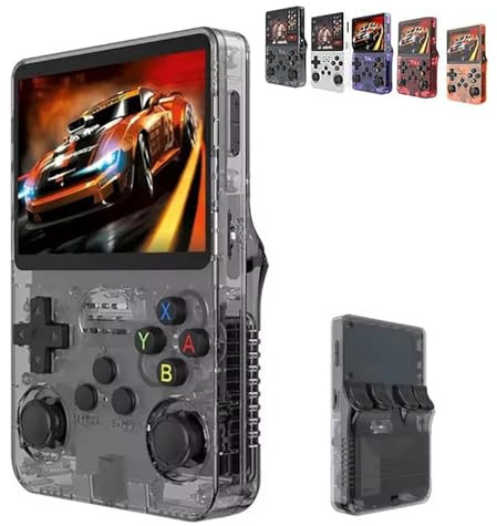 128G Retro Snap Game Console Official, R36s Retro Game Console, Mini Portable Handheld Video Game Consoles, 3.5 IPS HD Screen, Open Source Games Player