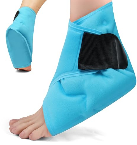 AOOWU 1 Pair Manicotto Refrigerante per Piedi e Caviglie in Gel, Riutilizzabile Tasca di Ghiaccio, Gel Terapia Calda e Fredda, Impacco di Ghiaccio per Caviglia Alleviare il Dolore, Lesioni ai Piedi