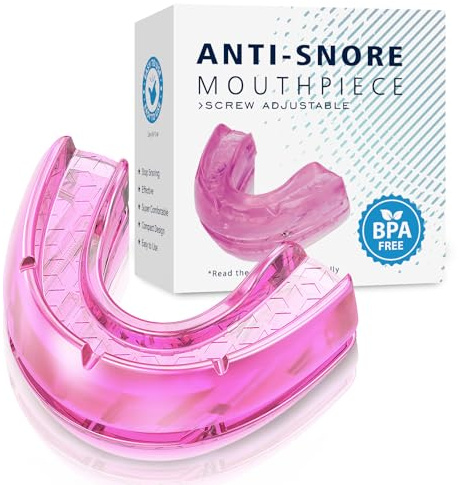 Avanzado Dispositivo Antironquidos – Férula Anti Ronquidos para Dormir, Solución Eficaz para Combatir los Ronquidos y Mejorar la Respiración Nocturna, Rosa