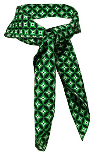 TigerTie Designer Seidennickituch in grün schwarz weiss gemustert - Nickituch 100% Seide