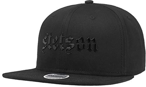 Stetson Black Lettering Cotton Keps Herrar - snapback cap basebollkeps flat brim hatt Snapback, med skärm, foder Sommar Vår-sommar - One Size svart